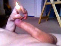 Hot wax play for the cock